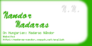 nandor madaras business card
